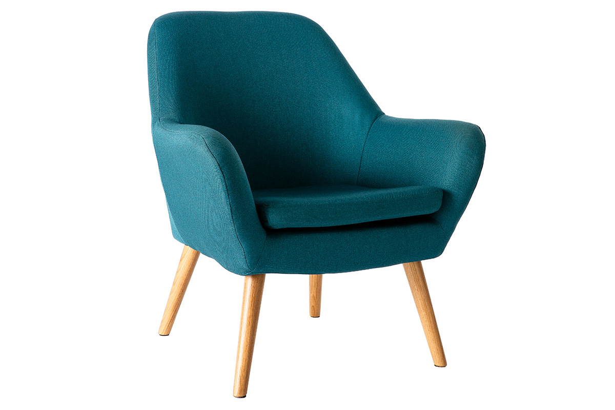 Fauteuil design bleu p�trole MIRA