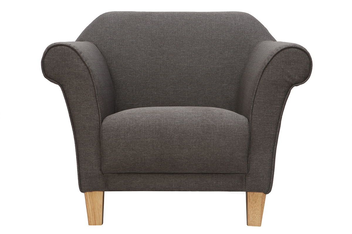 Fauteuil design classique gris clair MELI