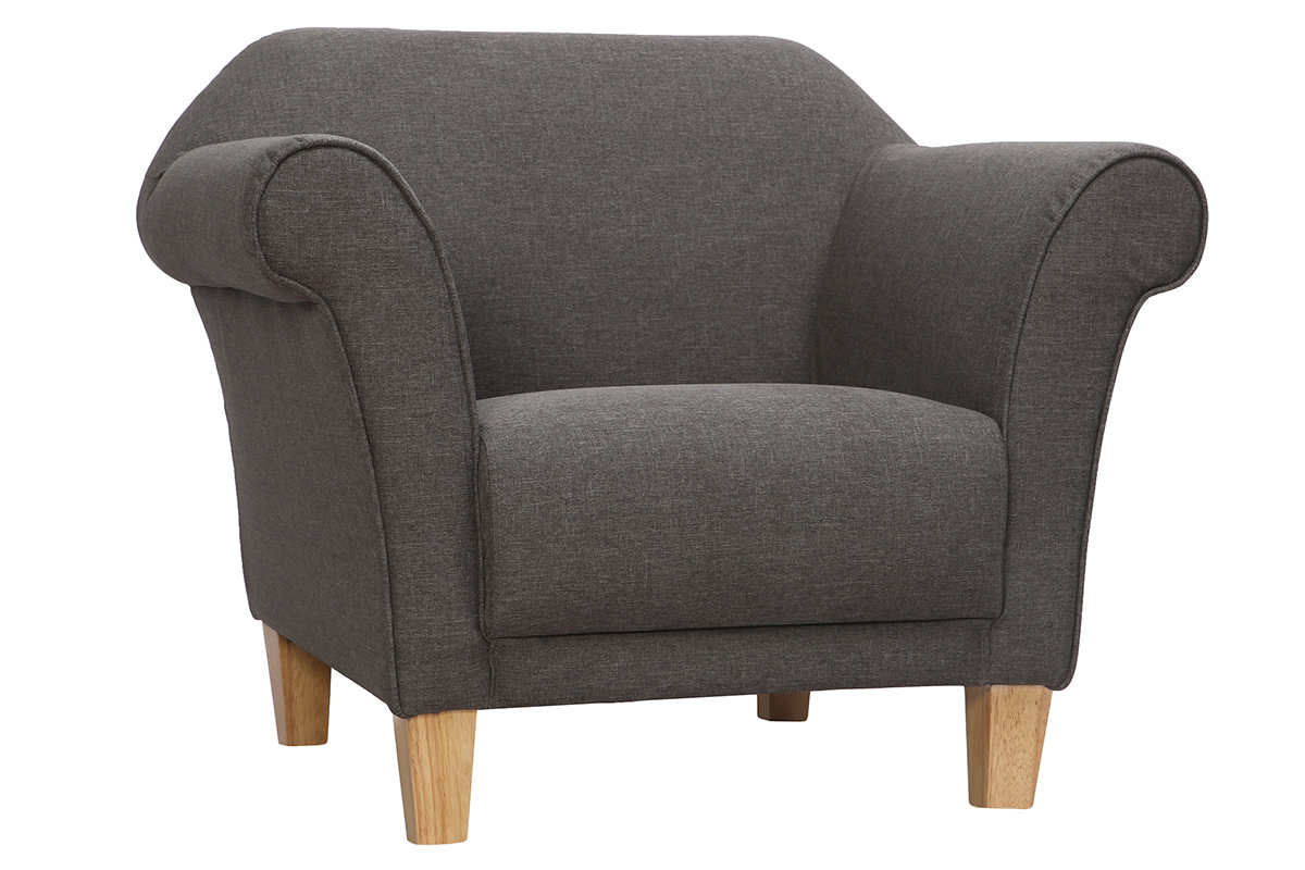 Fauteuil design classique gris clair MELI