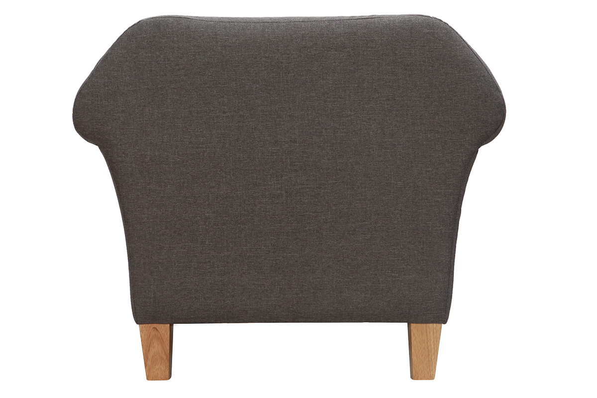 Fauteuil design classique gris clair MELI