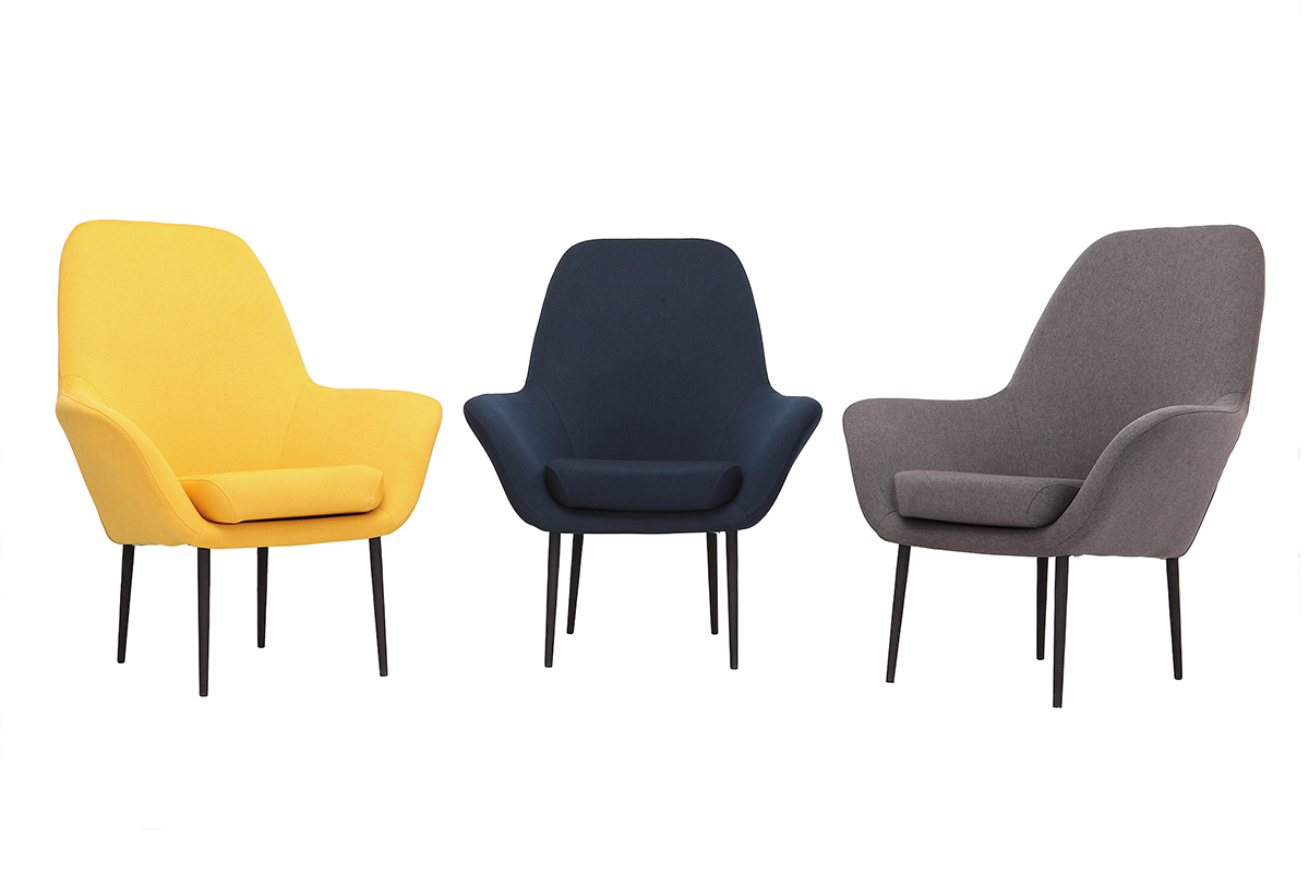 Fauteuil design contemporain bleu OSWALD