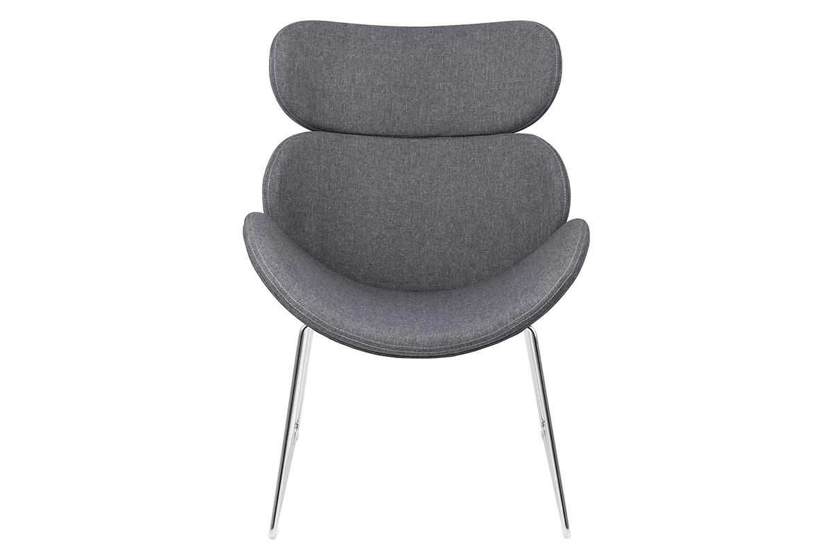 Fauteuil design contemporain gris clair GABRIEL