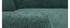 Fauteuil design en m&eacute;tal et tissu effet velours textur&eacute; vert COME