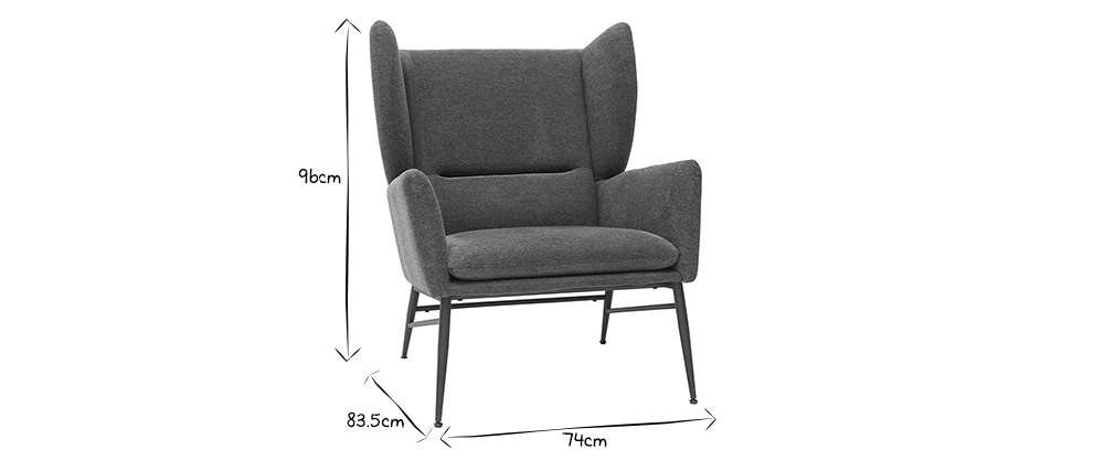 Fauteuil design en m�tal et tissu effet velours textur� vert COME