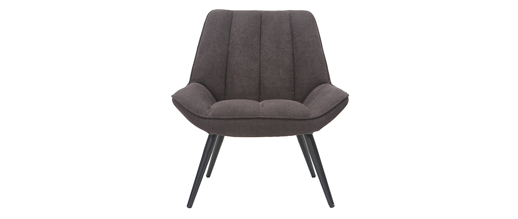 Fauteuil design en tissu effet velours gris fonc� BILLIE