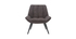 Fauteuil design en tissu effet velours gris fonc&eacute; BILLIE
