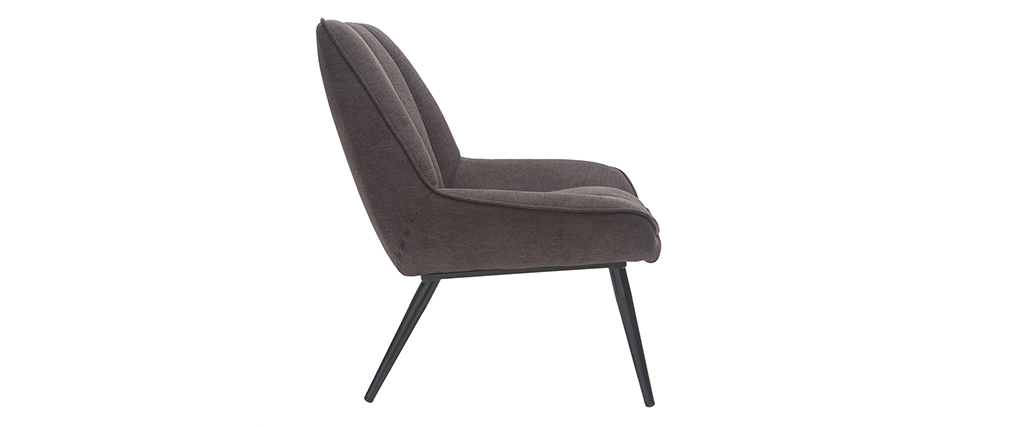 Fauteuil design en tissu effet velours gris fonc� BILLIE