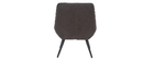 Fauteuil design en tissu effet velours gris fonc&eacute; BILLIE