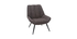 Fauteuil design en tissu effet velours gris fonc&eacute; BILLIE