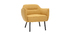 Fauteuil design en tissu effet velours jaune moutarde LAURENS