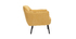 Fauteuil design en tissu effet velours jaune moutarde LAURENS