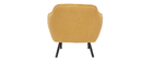 Fauteuil design en tissu effet velours jaune moutarde LAURENS