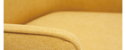Fauteuil design en tissu effet velours jaune moutarde LAURENS