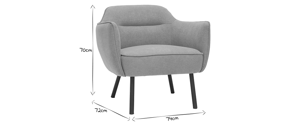 Fauteuil design en tissu effet velours jaune moutarde LAURENS