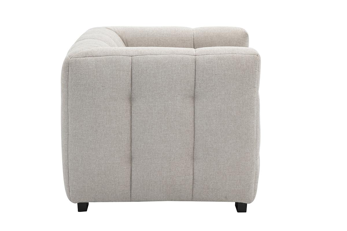 Fauteuil design en tissu effet velours textur beige CORTO
