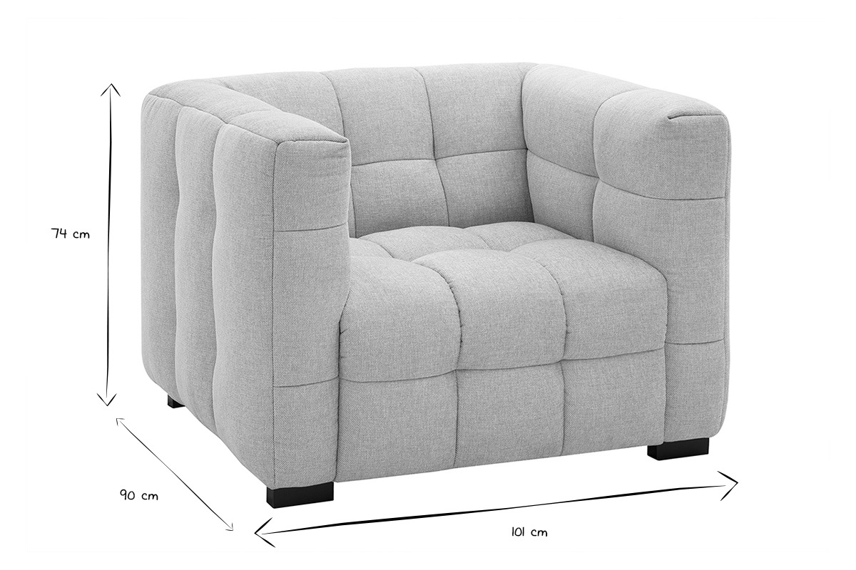 Fauteuil design en tissu effet velours textur beige CORTO