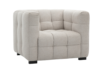 Fauteuil design en tissu effet velours texturé beige CORTO