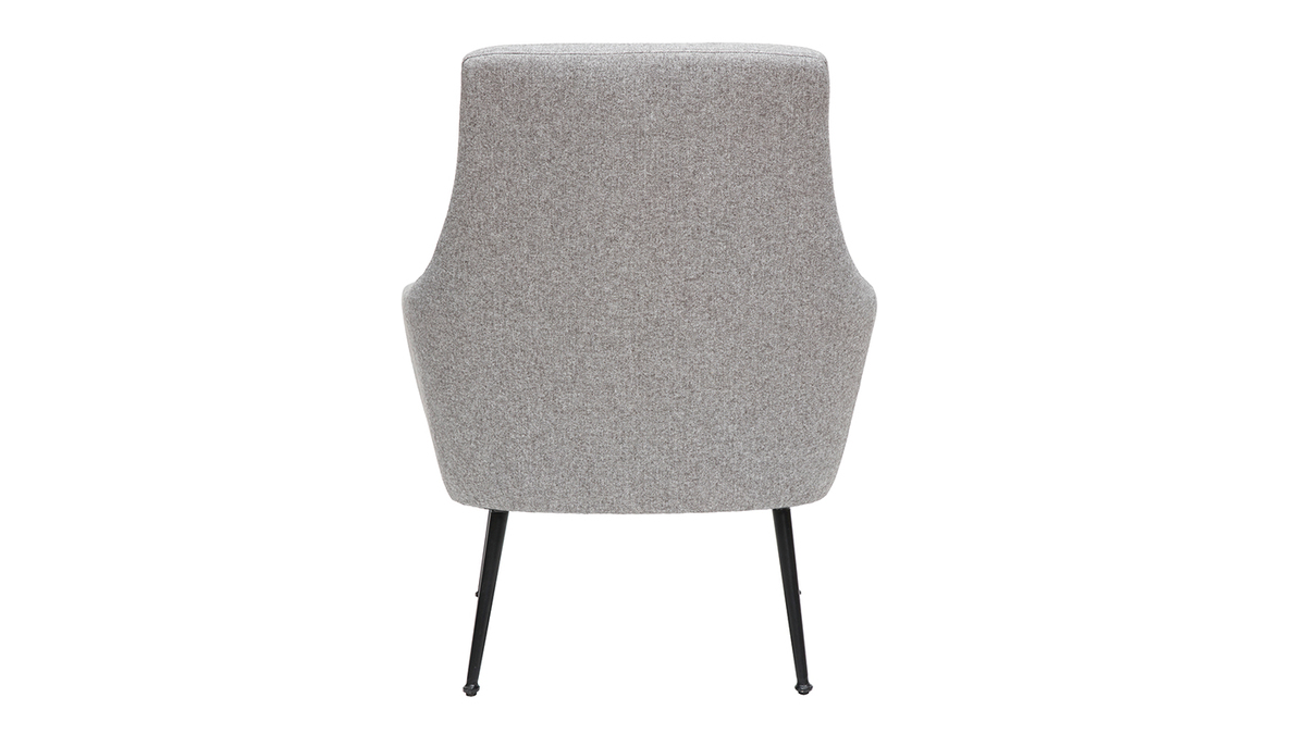 Fauteuil design en tissu gris clair et mtal noir MONTANA