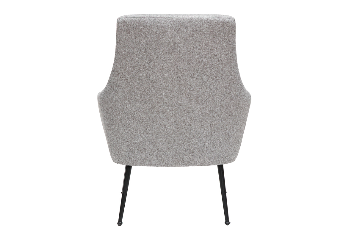 Fauteuil design en tissu gris clair et mtal noir MONTANA