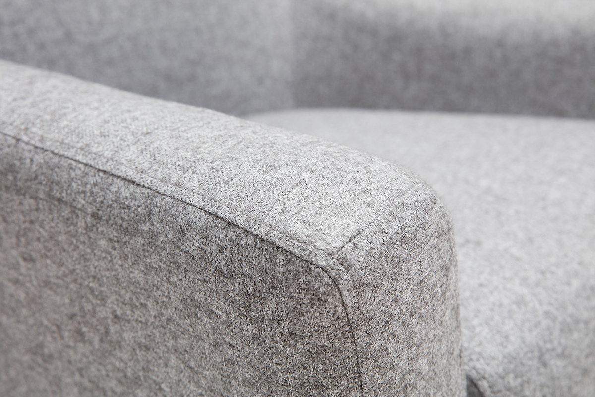 Fauteuil design en tissu gris clair et mtal noir MONTANA