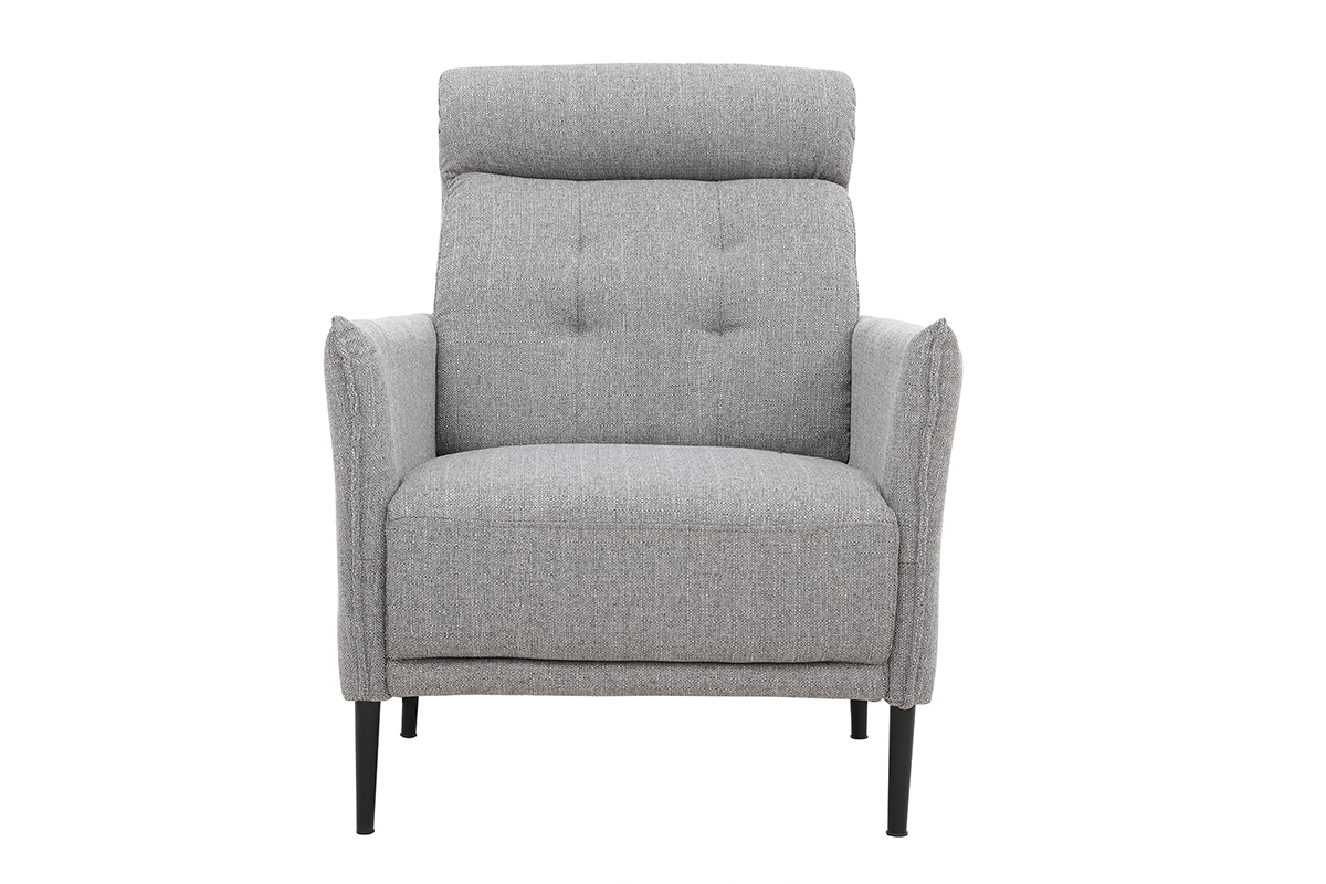 Fauteuil design en tissu gris clair HIBA