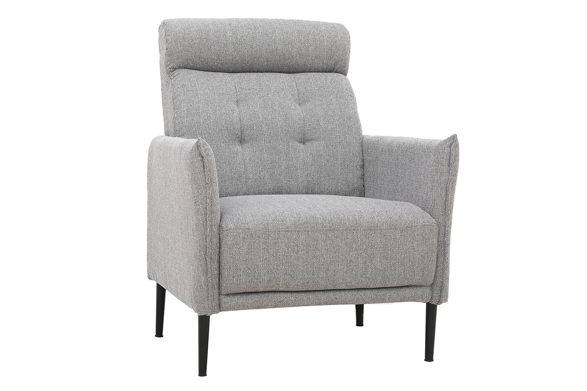 Fauteuil design en tissu gris clair HIBA