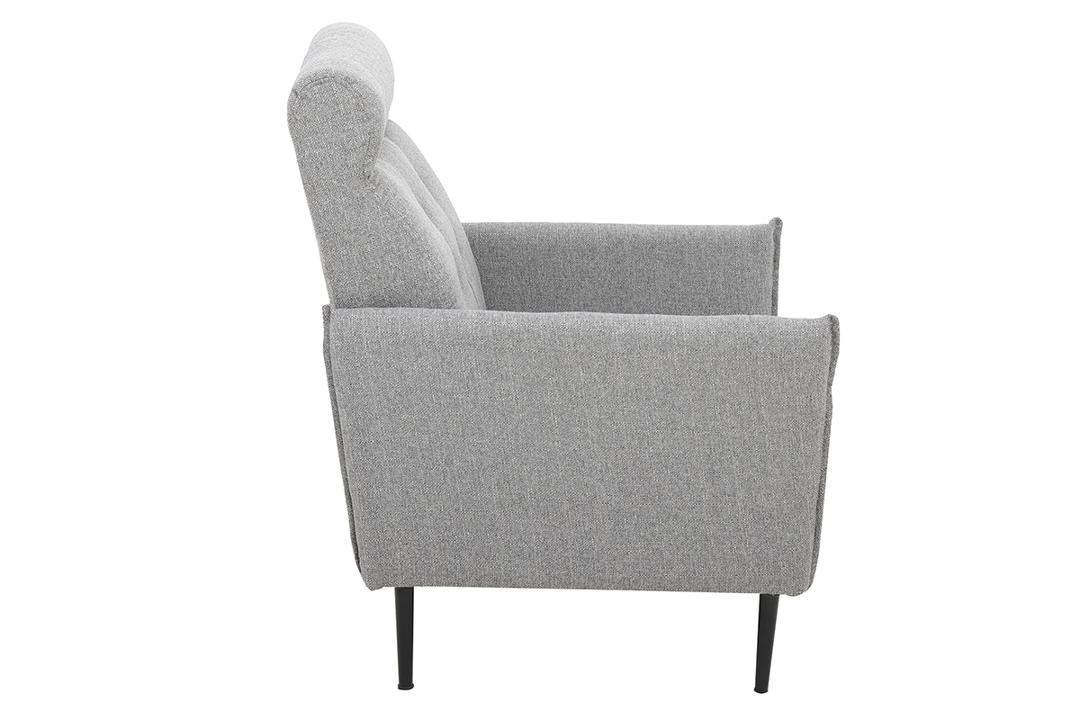 Fauteuil design en tissu gris clair HIBA