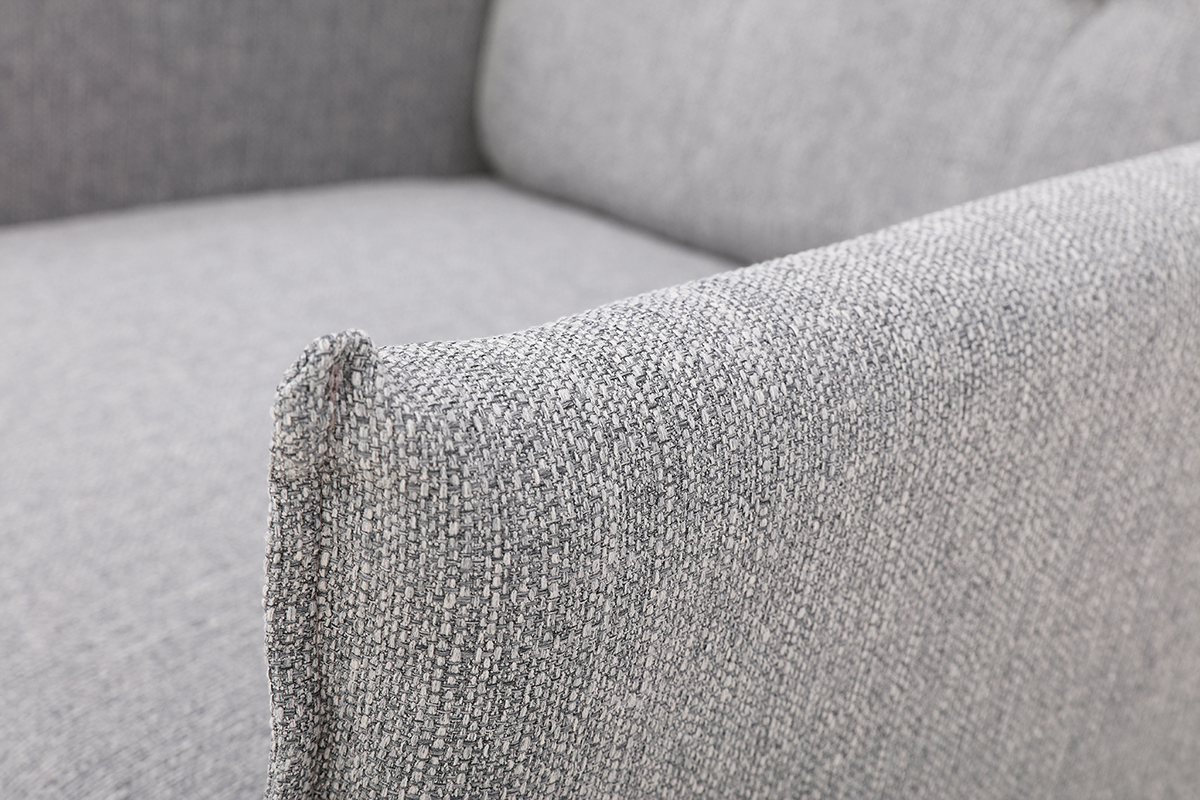 Fauteuil design en tissu gris clair HIBA