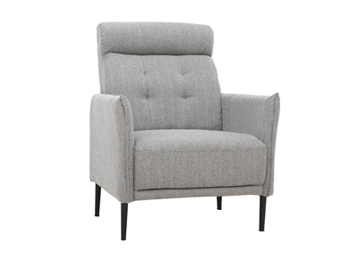 Fauteuil design en tissu gris clair HIBA