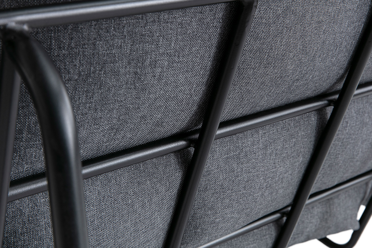 Fauteuil design en tissu gris et m�tal KORB