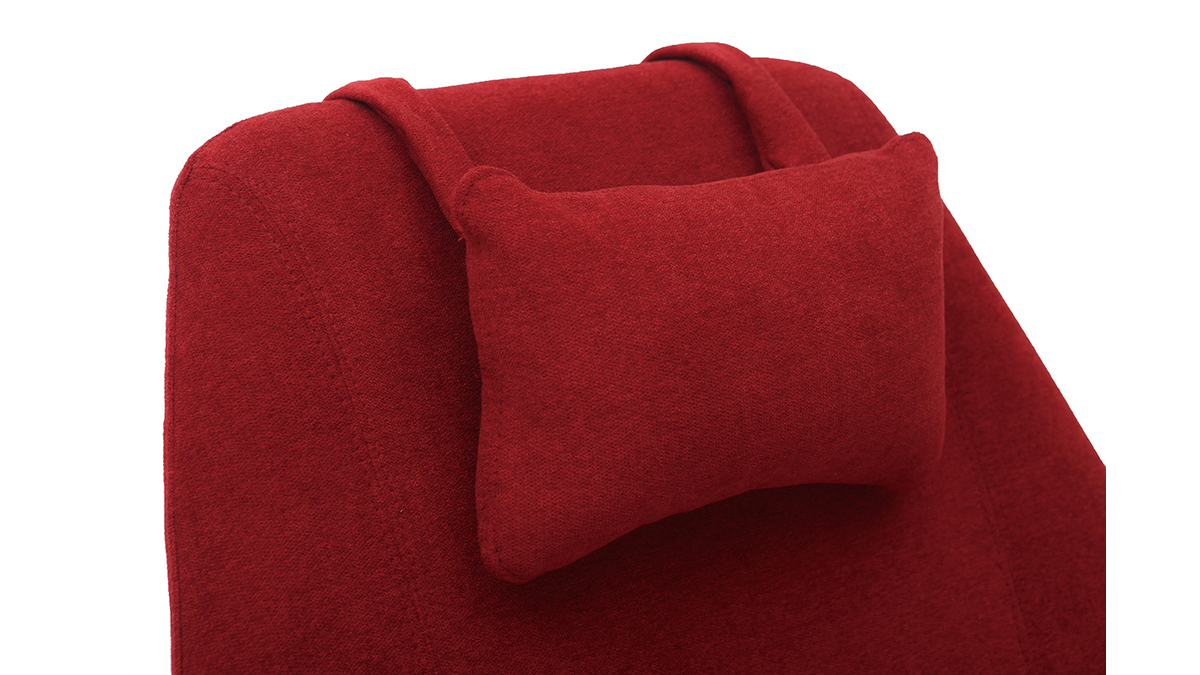 Fauteuil design en tissu rouge et pied mtal AMADEO