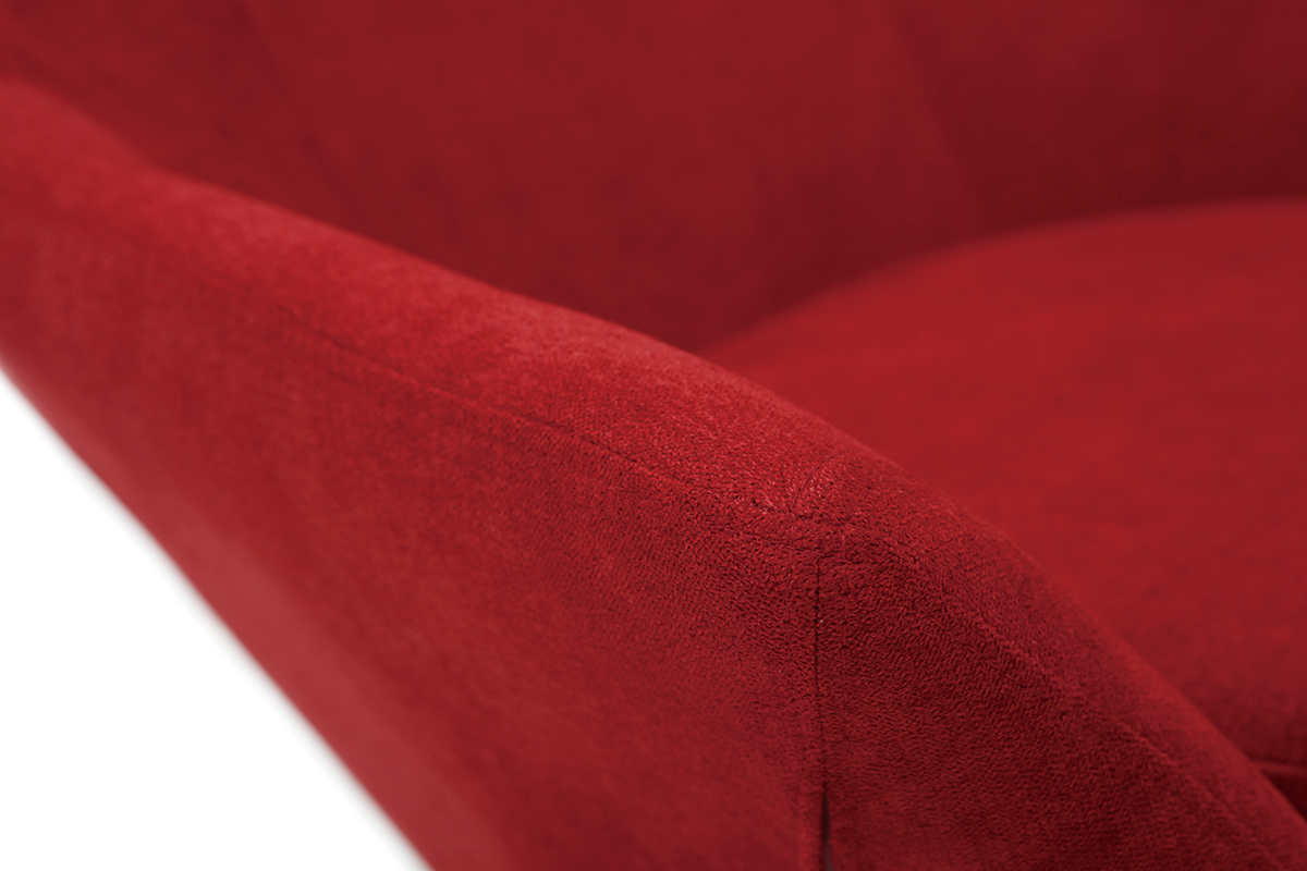 Fauteuil design en tissu rouge et pied m�tal AMADEO
