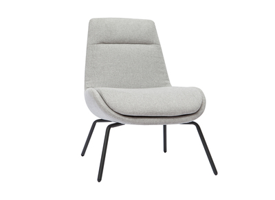 Fauteuil design en tissu textur&eacute; gris clair GILLY
