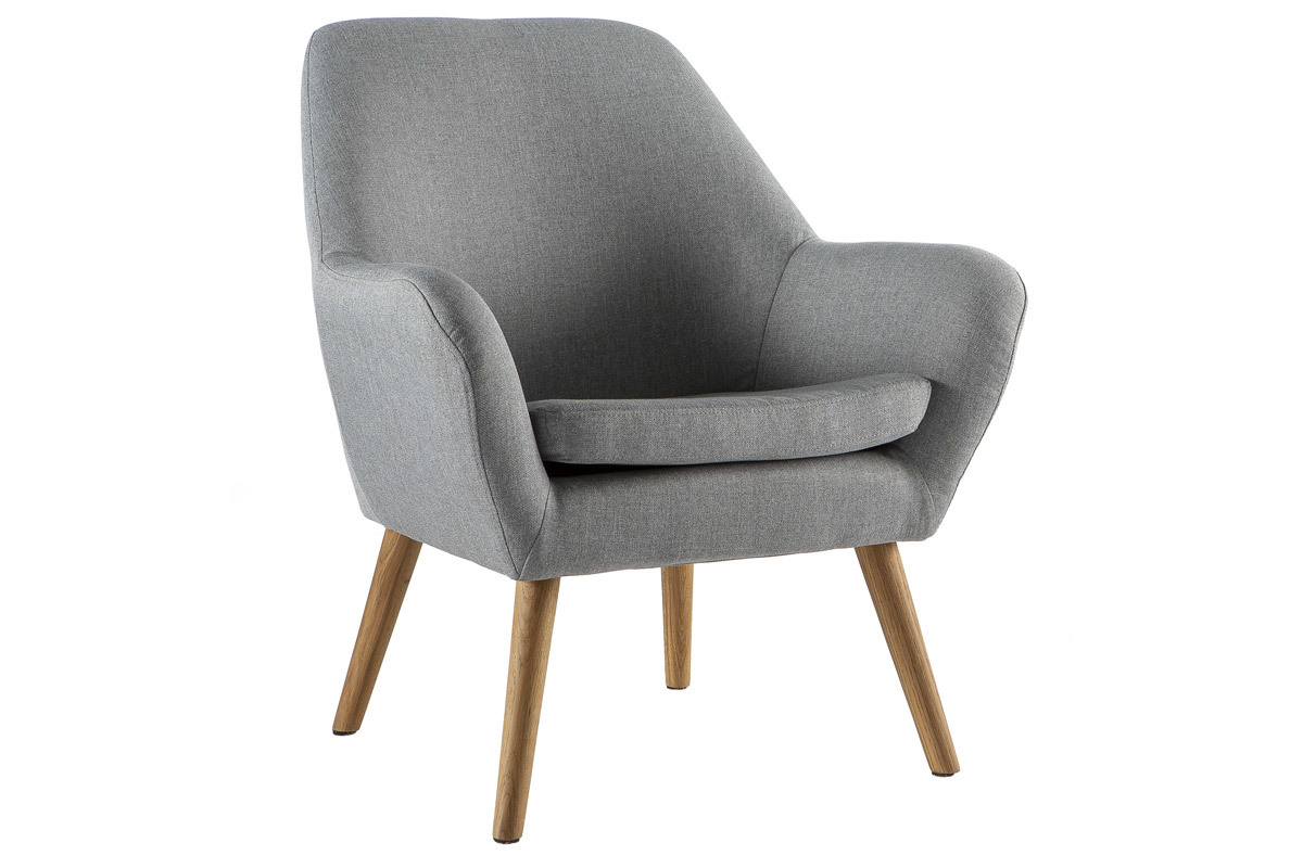Fauteuil design gris clair MIRA