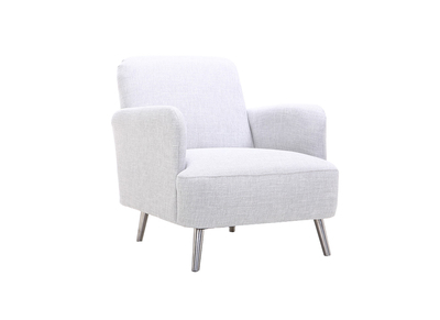 Fauteuil design gris perle et pieds metal BART