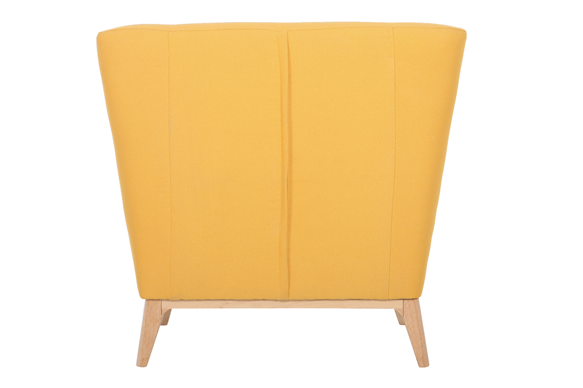 Fauteuil design jaune pieds en bois MARKUS