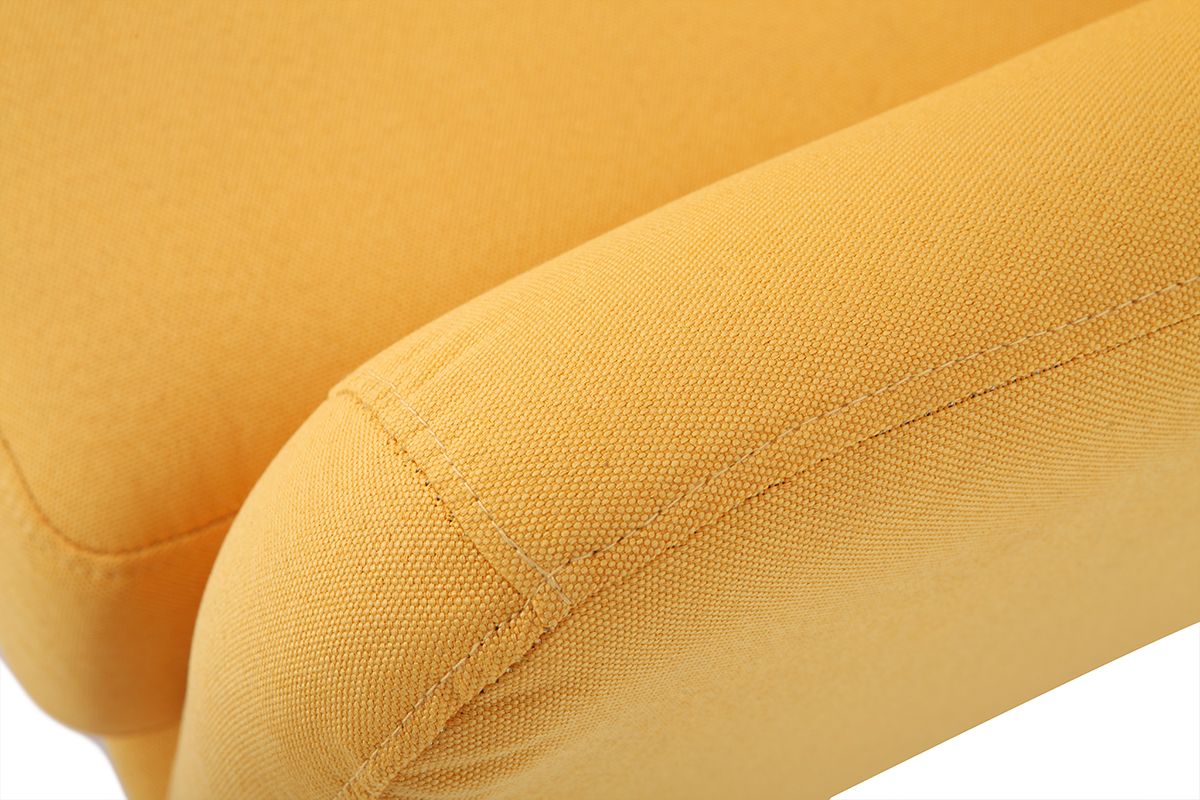 Fauteuil design jaune pieds en bois MARKUS