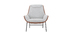 Fauteuil design marron avec tissu effet velours gris MARCEAU