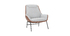 Fauteuil design marron avec tissu effet velours gris MARCEAU