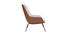 Fauteuil design marron avec tissu effet velours gris MARCEAU