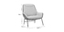 Fauteuil design marron avec tissu effet velours gris MARCEAU