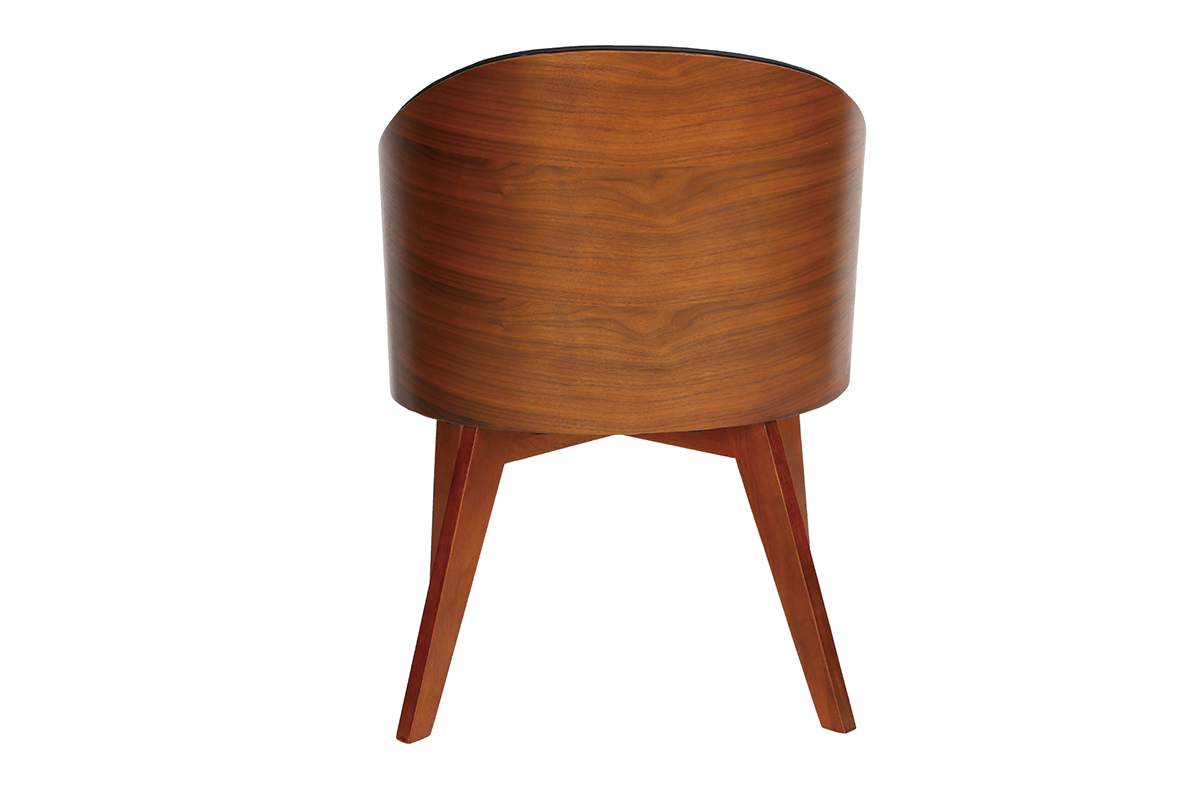 Fauteuil design noir et noyer NORDECO