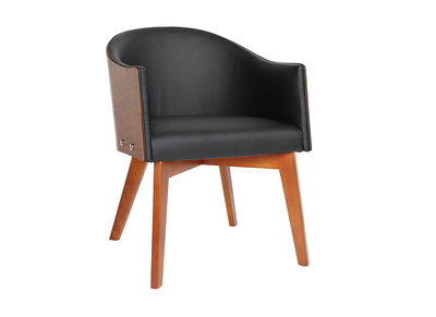 Fauteuil design noir et noyer NORDECO