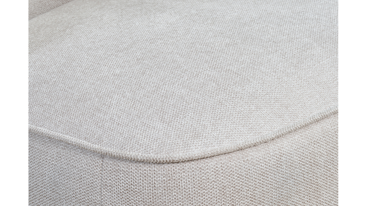 Fauteuil design pivotant en tissu effet velours textur beige AMBER
