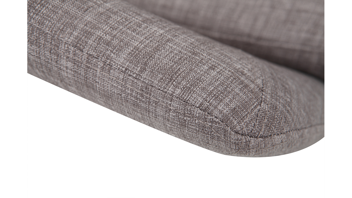 Fauteuil design pivotant en tissu gris clair et pied mtal AMADEO