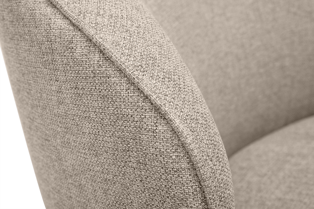 Fauteuil design pivotant en tissu taupe AMBER