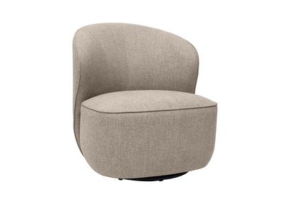 Fauteuil design pivotant en tissu taupe AMBER
