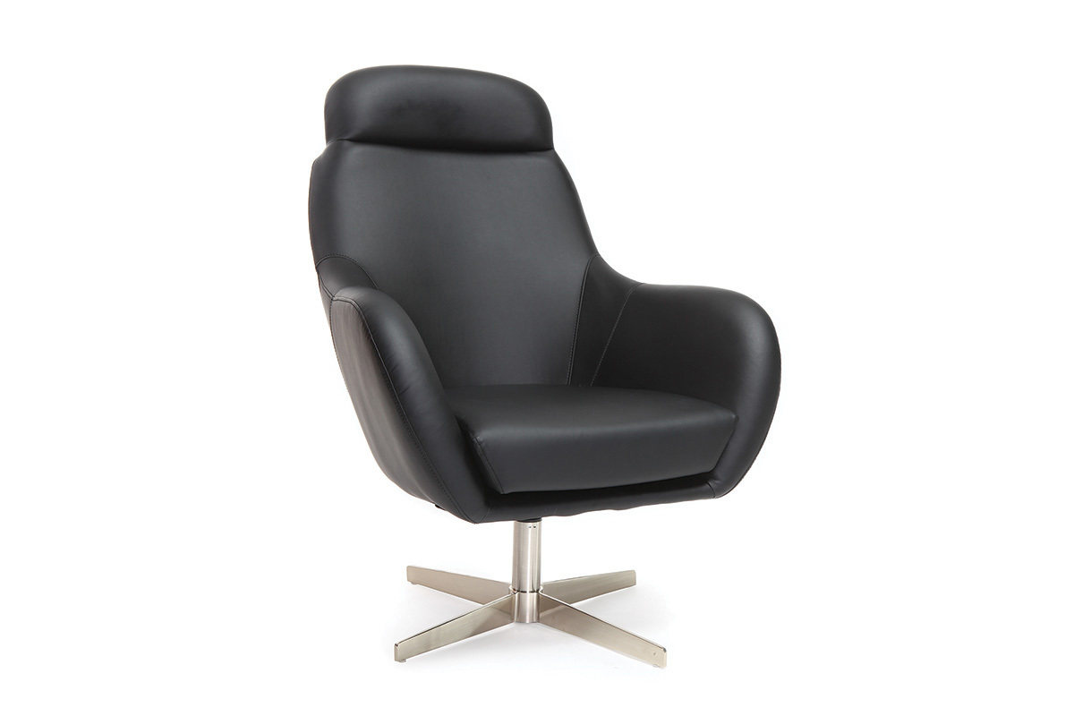Fauteuil design pivotant noir HAVEN