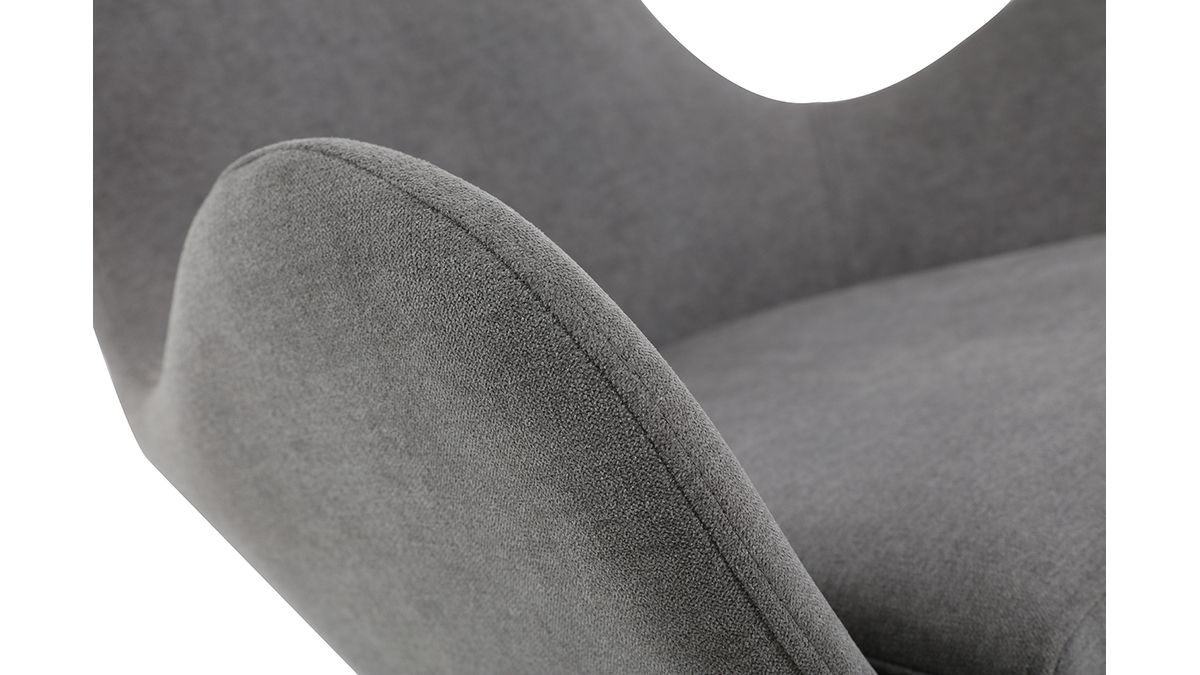 Fauteuil design pivotant tissu effet velours gris ANDY - Miliboo & Stéphane Plaza