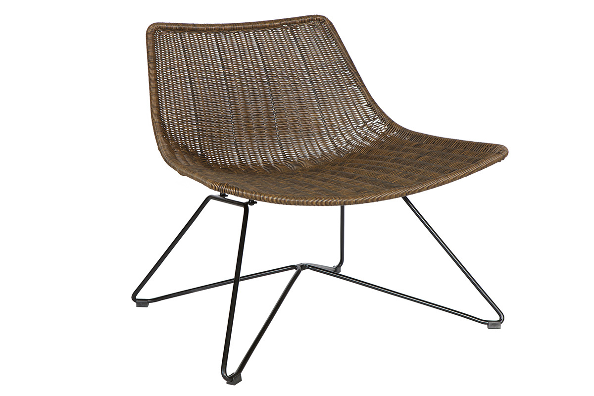 Fauteuil design rotin synth�tique naturel int�rieur / ext�rieur SUNSET